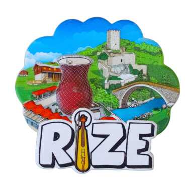Rize Temalı Myros Yöresel Polyester Magnet - Myros