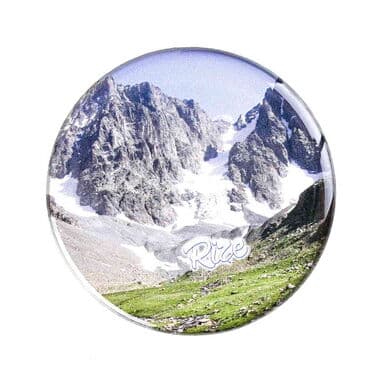 Rize Themed Epoxy Dome Round Souvenir Fridge Magnet 67 mm - 7