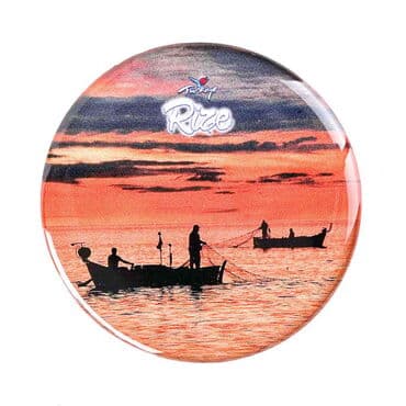 Rize Themed Epoxy Dome Round Souvenir Fridge Magnet 67 mm - 9