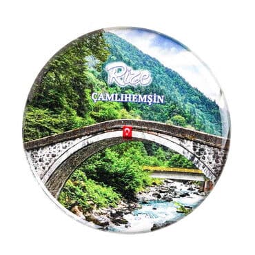 Rize Themed Epoxy Dome Round Souvenir Fridge Magnet 67 mm - 10
