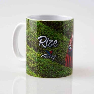 Rize Themed Customised Porcelain Souvenir Travel  Mug 80x95 mm