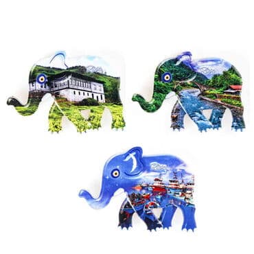 Rize Themed Customised UV Printed Plastic Base Elephant Shaped  Fridge Magnet 86x62 mm - 3