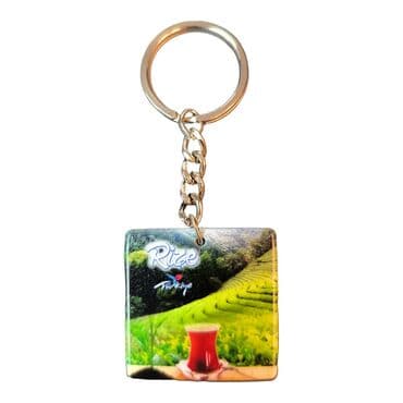 Rize Themed Customised Uv Printed Plastic Base Round Keyring 40x108 mm