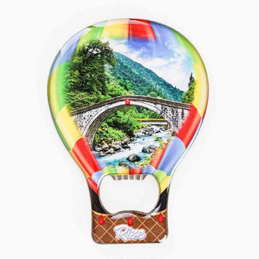 Rize Themed Baloon Shaped Metal Magnetic Bottle Opener 102x73 mm - Thumbnail