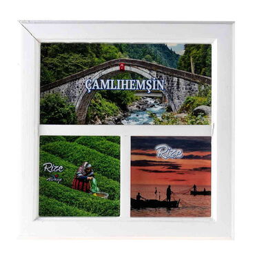 Rize Themed Big Wooden Printed Frame 210x210 mm - Thumbnail