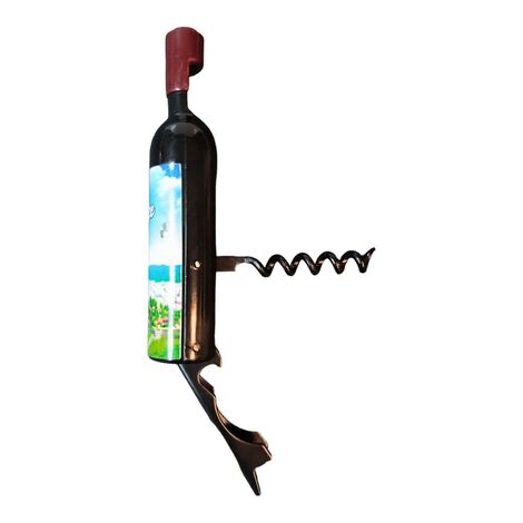 Rize Themed Bottle Shaped Metal Wine Bottle Corkscrew Opener-Magnetic 115x25x25 mm