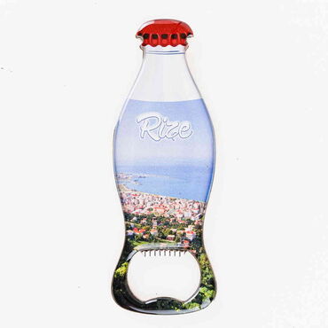 Myros - Rize Themed Coke Bottle Shaped Metal Magnetic Bottle Opener 120x41 mm