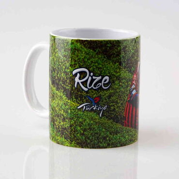 Rize Themed Customised Porcelain Souvenir Travel Mug 80x95 mm - Thumbnail