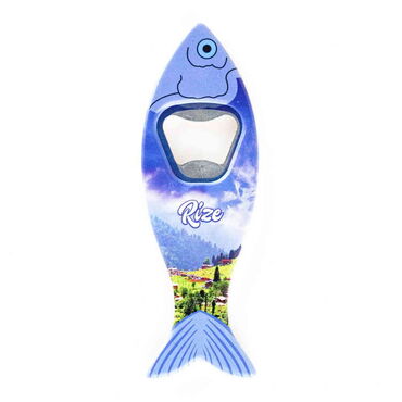 Rize Themed Customised UV Printed Fish Shape Printed Plastic Base Bottle Opener 42x130 mm - Thumbnail