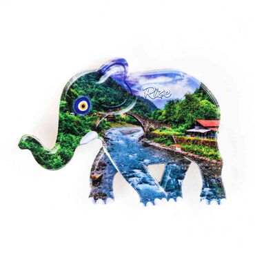 Myros - Rize Themed Customised UV Printed Plastic Base Elephant Shaped Fridge Magnet 86x62 mm