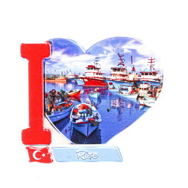 Myros - Rize Themed Customised UV Printed Plastic Base Heart Shaped Fridge Magnet 86x62 mm