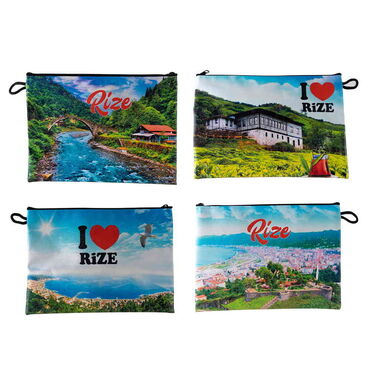 Rize Themed Digital Printed Kanvas Beach Bag 35x40 cm - 2