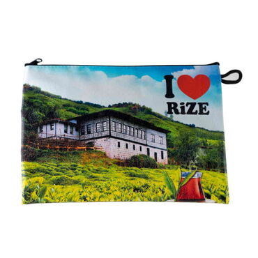 Rize Themed Digital Printed Kanvas Beach Bag 35x40 cm - 6