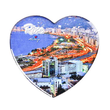 Myros - Rize Themed Epoxy Dome Heart Souvenir Fridge Magnet 65x60 mm