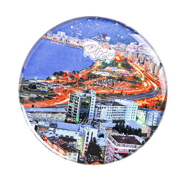 Myros - Rize Themed Epoxy Dome Round Souvenir Fridge Magnet 67 mm