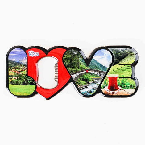 Rize Themed Love Letter Shaped Metal Magnetic Opener 114x47 mm - 1