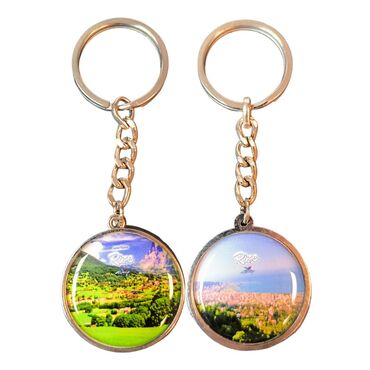 Myros - Rize Themed Metal Double Sided Round Keychain 40x95 mm