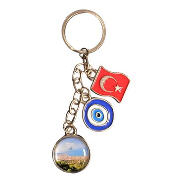 Myros - Rize Themed Metal Evil Eye Enamel Keychain