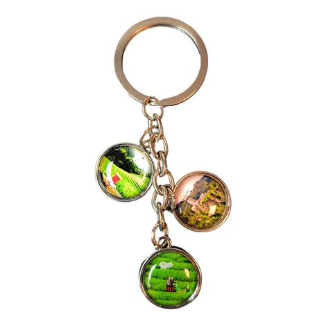 Rize Themed Metal Keychain With 3 Charms - Round 40x90 mm