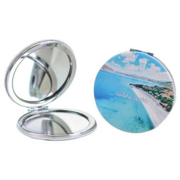 Salda Themed Customised Uv Printed Round Compact Mirror 72x11 mm - Thumbnail