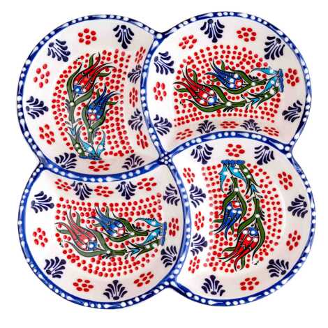 SAMUR ÇİNİ DÖRTLÜ ÇEREZLİK 17,5 CM - 1