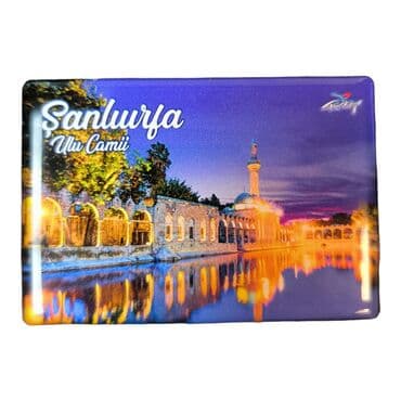 Sanliurfa Themed Epoxy Dome Rectangle Souvenir Fridge Magnet 80x55 cm - 3