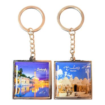 Sanliurfa Themed Metal Square Shaped Double Sided Keychain 36x95 mm - 2