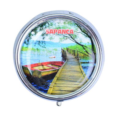 Sapanca Themed Customised Epoxy Round Pill Box 50x15 mm - 4