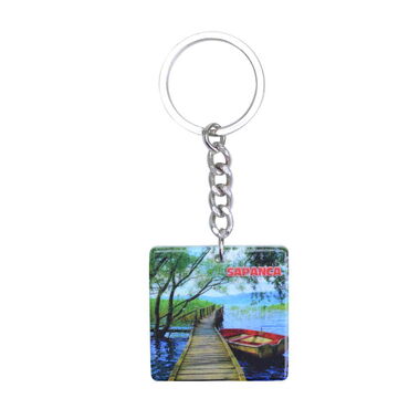 Sapanca Themed Customised Uv Printed Plastic Base Round Keyring 40x108 mm - 3