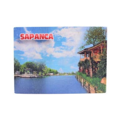 Sapanca Themed Wooden Uv Printed  Souvenir Fridge Magnet 93x68 mm - 3