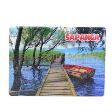 Sapanca Themed Wooden Uv Printed  Souvenir Fridge Magnet 93x68 mm - 4