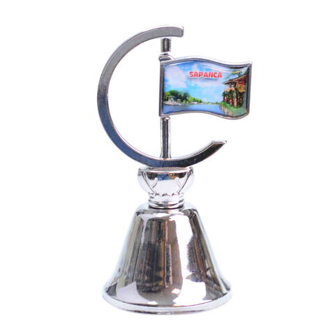 Sapanca Themed Collectible Souvenir Double Side Metal Spinner Flag Bell 44x96 mm