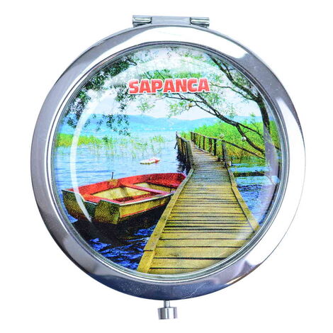 Sapanca Themed Customised Metal Epoxy Travel Make Up Compact Mirror 70x11 mm