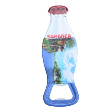 Myros - Sapanca Themed Customised Uv Printed Coca Cola Bottle Shape Plastic Base Bottle Opener 42x120 mm