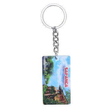 Myros - Sapanca Themed Customised UV Printed Plastic Base Rectangle Keyring 31x106 mm