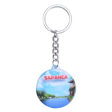 Myros - Sapanca Themed Customised UV Printed Plastic Base Square Keyring 38x100 mm