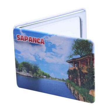 Sapanca Themed Customised Uv Printed Rectangle Compact Mirror 85x62x11 mm - Thumbnail