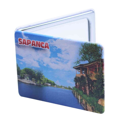 Sapanca Themed Customised Uv Printed Rectangle Compact Mirror 85x62x11 mm