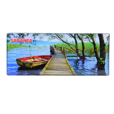 Sapanca Themed Epoxy Dome Panaromic Souvenir Fridge Magnet 120x50 cm - Thumbnail