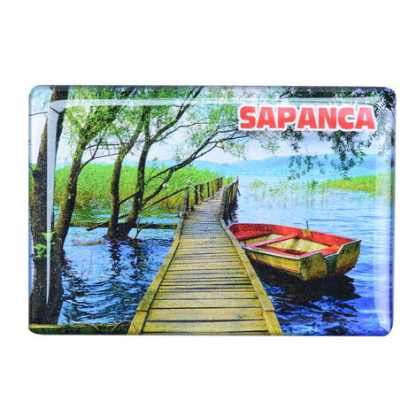 Sapanca Themed Epoxy Dome Rectangle Souvenir Fridge Magnet 80x55 cm