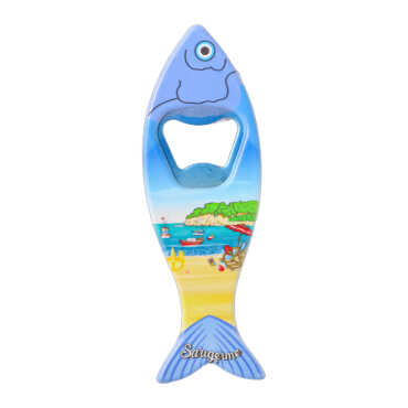 Sarigerme Themed Myros Fish Bottle Opener Refrigerator Magnet 42x130 mm