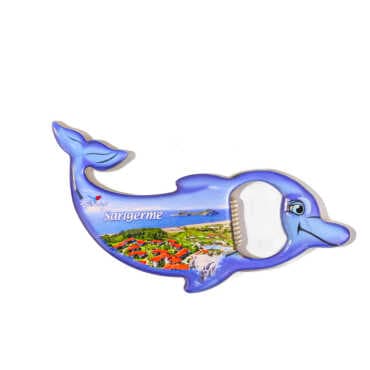 Sarıgerme Themed Myros Metal Dolphin Bottle Opener Refrigerator Magnet 102x67 mm