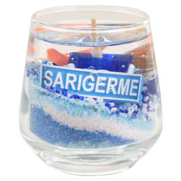 Sarigerme Themed Glass Transparent Gel Candle - Thumbnail