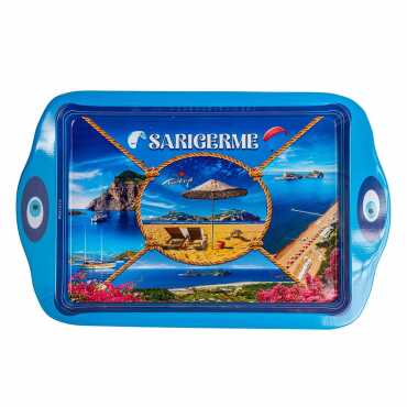 Sarıgerme Themed Mini Metal Tray Double Sided Print 25x16 Cm - Myros