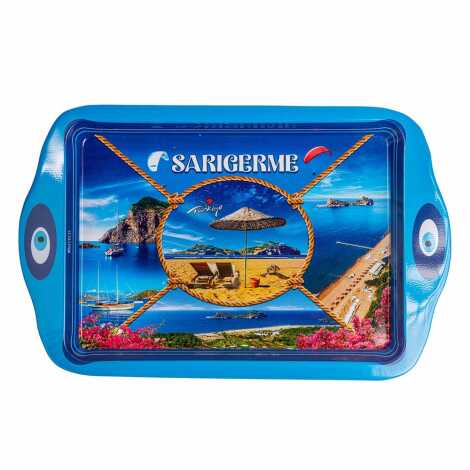 Sarıgerme Themed Mini Metal Tray Double Sided Print 25x16 Cm - 1