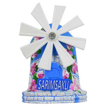 Sarimsakli Themed Marine Themed Windmill Travel Fridge Magnet - Thumbnail