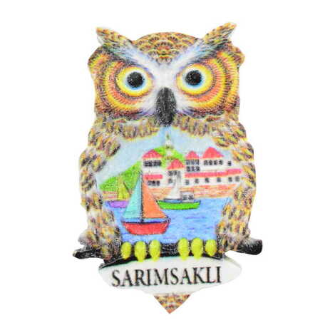 Sarimsakli Themed Polyester UV Printed Stoned And Nacrous Fridge Magnet