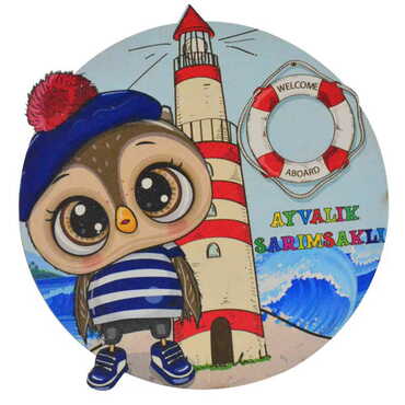 Sarimsakli Themed Wooden Custom Printed Souvenir Coaster 100 mm - Thumbnail