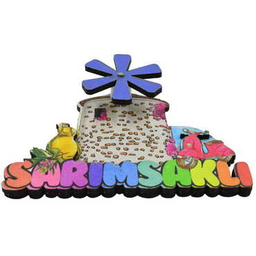 Sarimsakli Themed Wooden Customised 2D Souvenir Fridge Magnet - Thumbnail