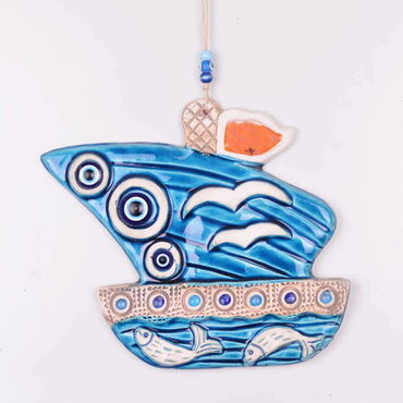 Myros - Sea Products Themed Nautical Ceramics Fourth Size Wall Hanging